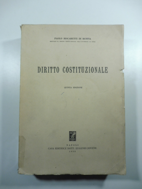 Diritto costituzionale. Quinta edizione